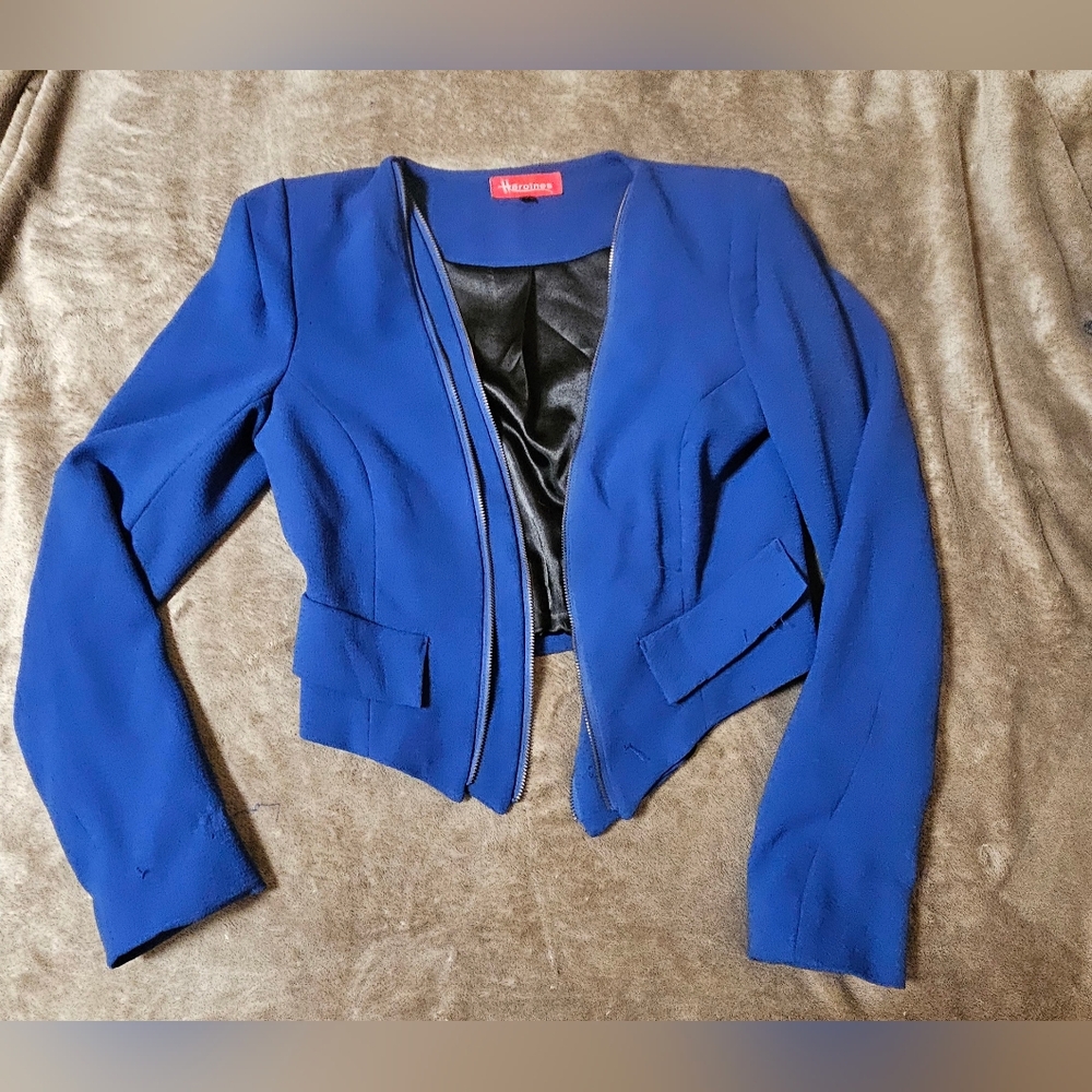 Heroines Blue Blazer - Double Zipper